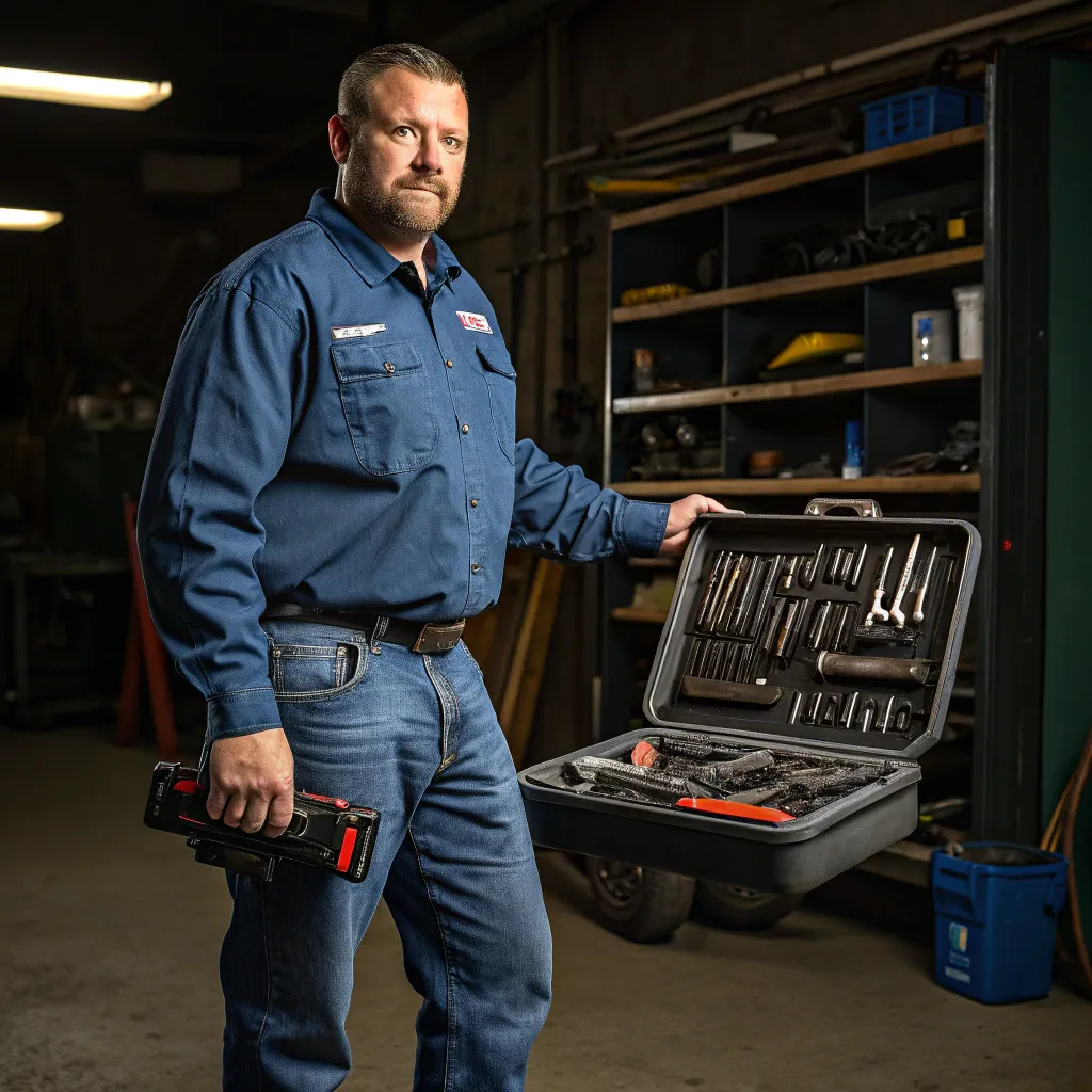 Mike Johnson holding a toolbox